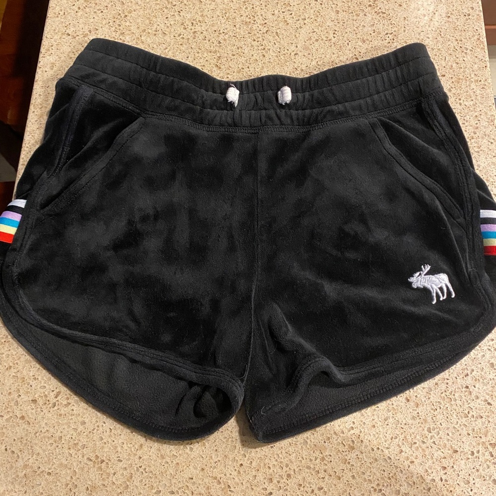 Abercrombie Kids Black Shorts with Rainbow Stripes